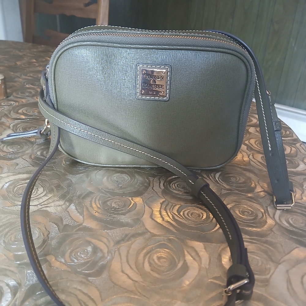 Dooney & Bourke Saffiano  Sawyer Green Crossbody Bag
